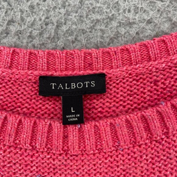 Talbots Sweater Womens Large Pink Confetti Knit Stretch Pullover Everyday Casual - Picture 5 of 9